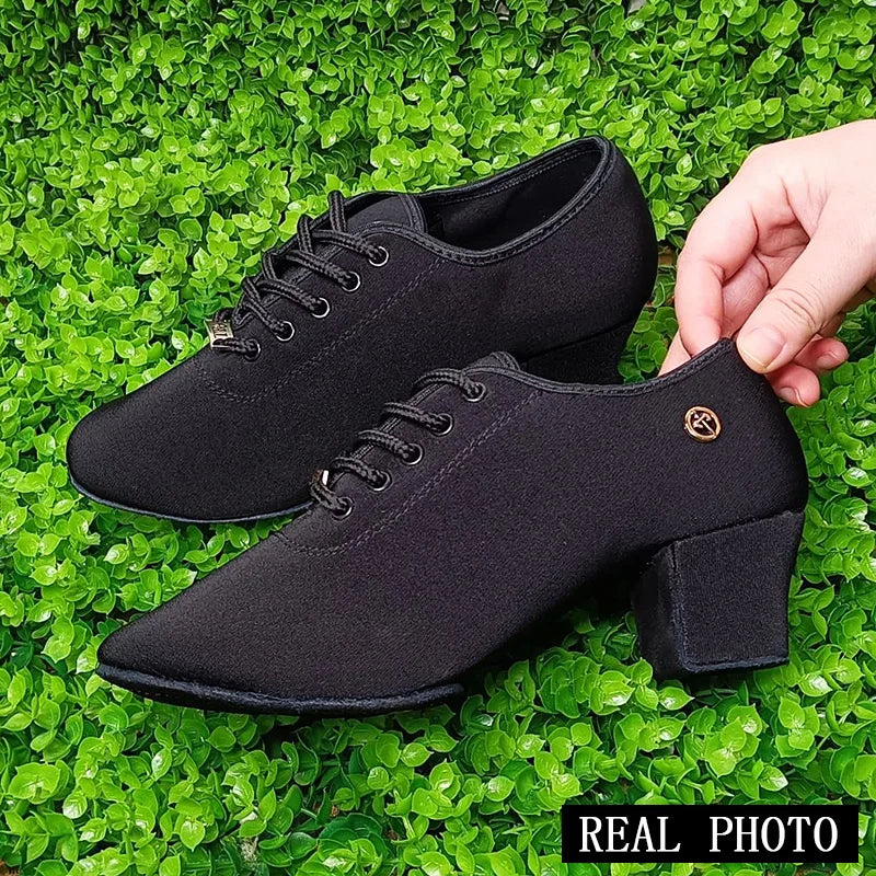 breathable shoes women dance shoes lace up heels women ballroom latin dance shoes big size 34-42 5cm Heels