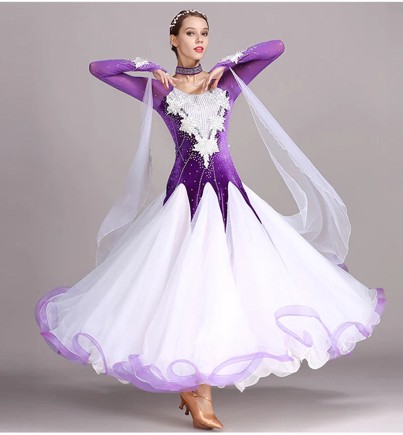 Standard Ballroom Dancing Dresses Adult New Style 5 Color Waltz Skirt High Quality Women Ballroom Competition Dance Dress