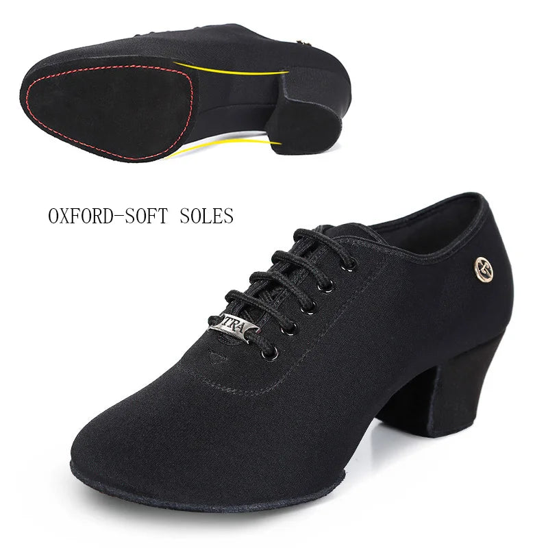 breathable shoes women dance shoes lace up heels women ballroom latin dance shoes big size 34-42 5cm Heels