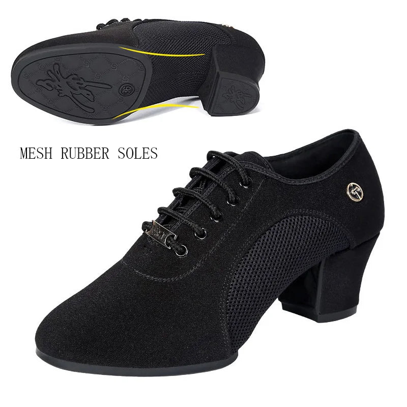 breathable shoes women dance shoes lace up heels women ballroom latin dance shoes big size 34-42 5cm Heels