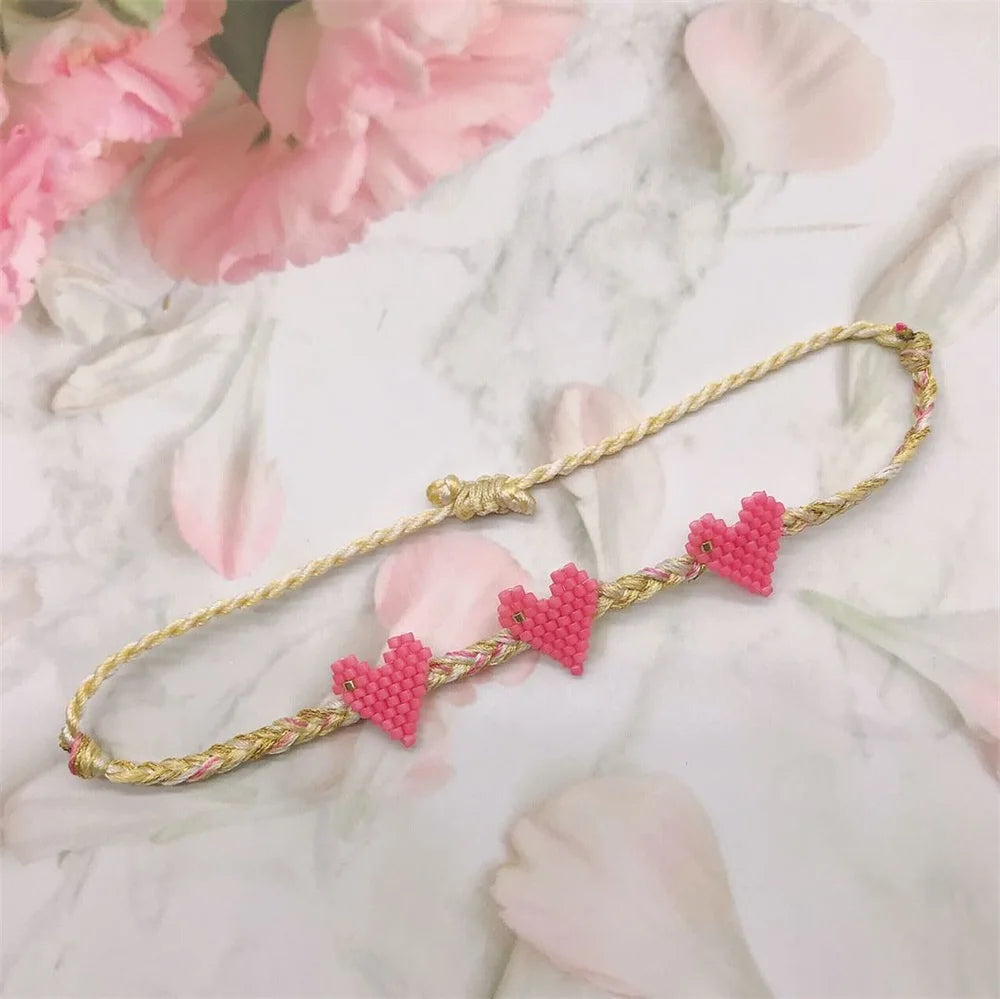 ZHONGVI Boho MIYUKI Tassel Bracelet Armband with 3D Flower Design Warped Rivet Bileklik for Women Fashionable Jewelry Gift