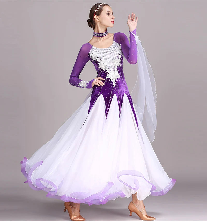 Standard Ballroom Dancing Dresses Adult New Style 5 Color Waltz Skirt High Quality Women Ballroom Competition Dance Dress