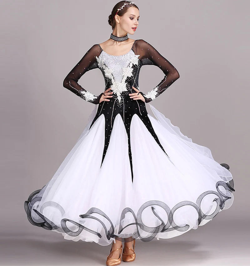 Standard Ballroom Dancing Dresses Adult New Style 5 Color Waltz Skirt High Quality Women Ballroom Competition Dance Dress