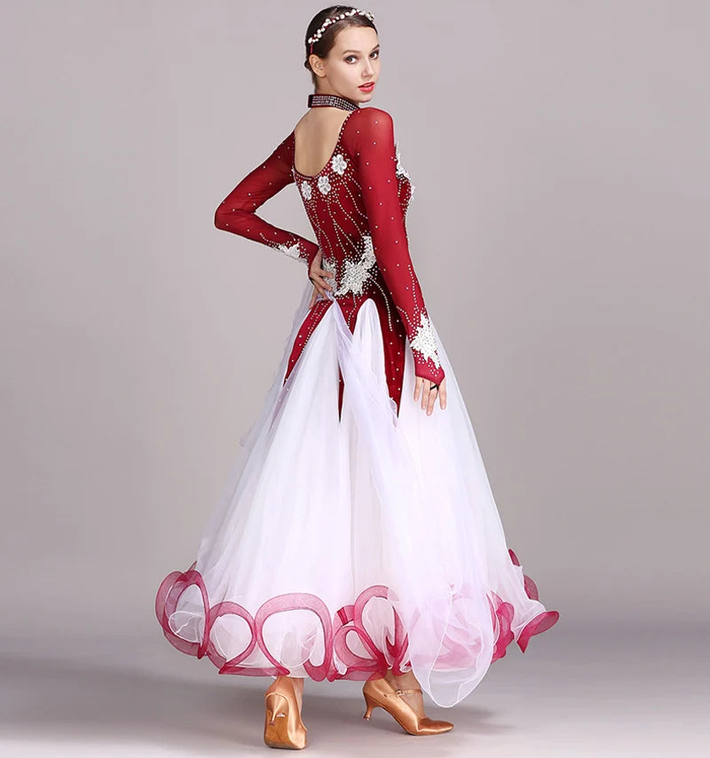 Standard Ballroom Dancing Dresses Adult New Style 5 Color Waltz Skirt High Quality Women Ballroom Competition Dance Dress
