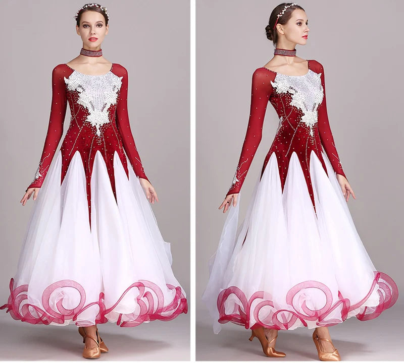 Standard Ballroom Dancing Dresses Adult New Style 5 Color Waltz Skirt High Quality Women Ballroom Competition Dance Dress
