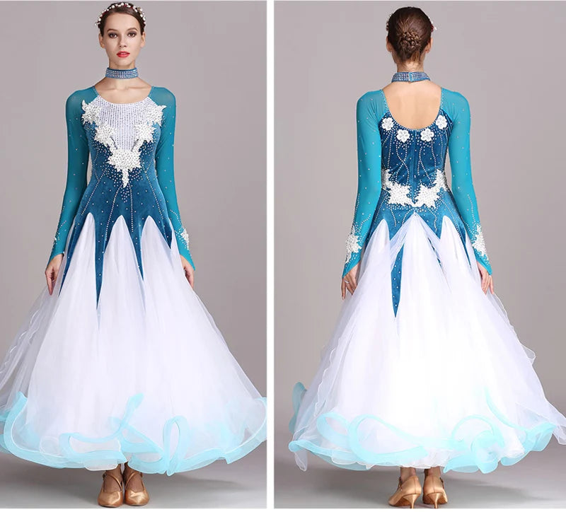 Standard Ballroom Dancing Dresses Adult New Style 5 Color Waltz Skirt High Quality Women Ballroom Competition Dance Dress