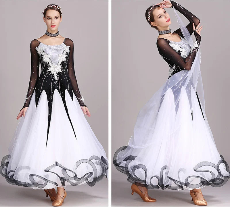 Standard Ballroom Dancing Dresses Adult New Style 5 Color Waltz Skirt High Quality Women Ballroom Competition Dance Dress