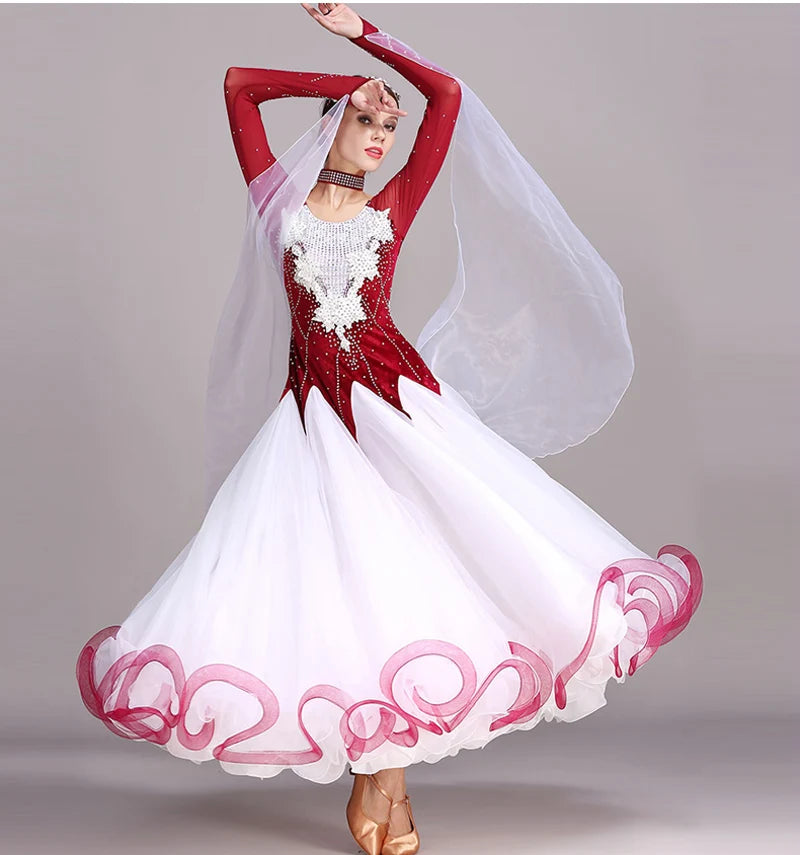 Standard Ballroom Dancing Dresses Adult New Style 5 Color Waltz Skirt High Quality Women Ballroom Competition Dance Dress