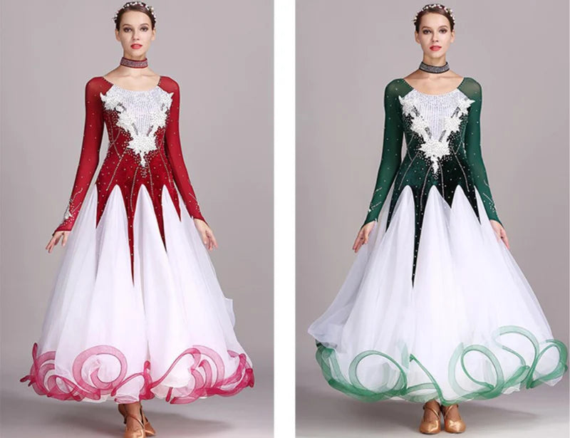 Standard Ballroom Dancing Dresses Adult New Style 5 Color Waltz Skirt High Quality Women Ballroom Competition Dance Dress