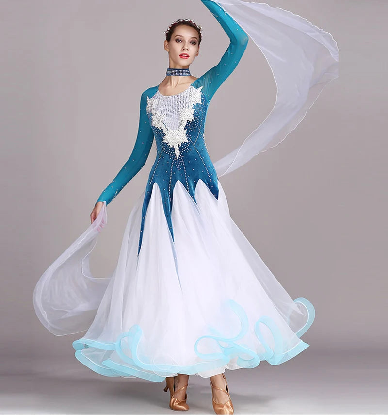Standard Ballroom Dancing Dresses Adult New Style 5 Color Waltz Skirt High Quality Women Ballroom Competition Dance Dress