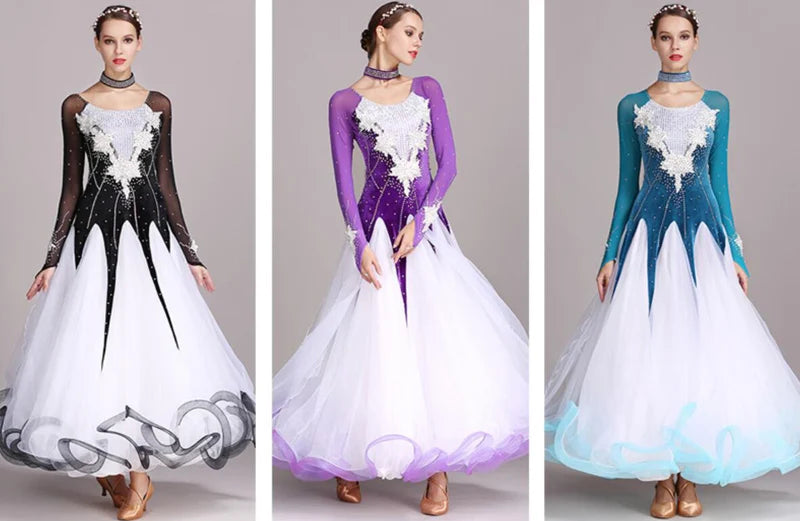 Standard Ballroom Dancing Dresses Adult New Style 5 Color Waltz Skirt High Quality Women Ballroom Competition Dance Dress
