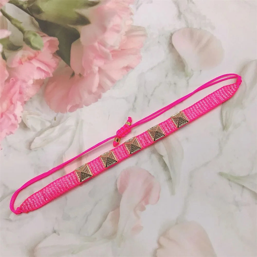 ZHONGVI Boho MIYUKI Tassel Bracelet Armband with 3D Flower Design Warped Rivet Bileklik for Women Fashionable Jewelry Gift