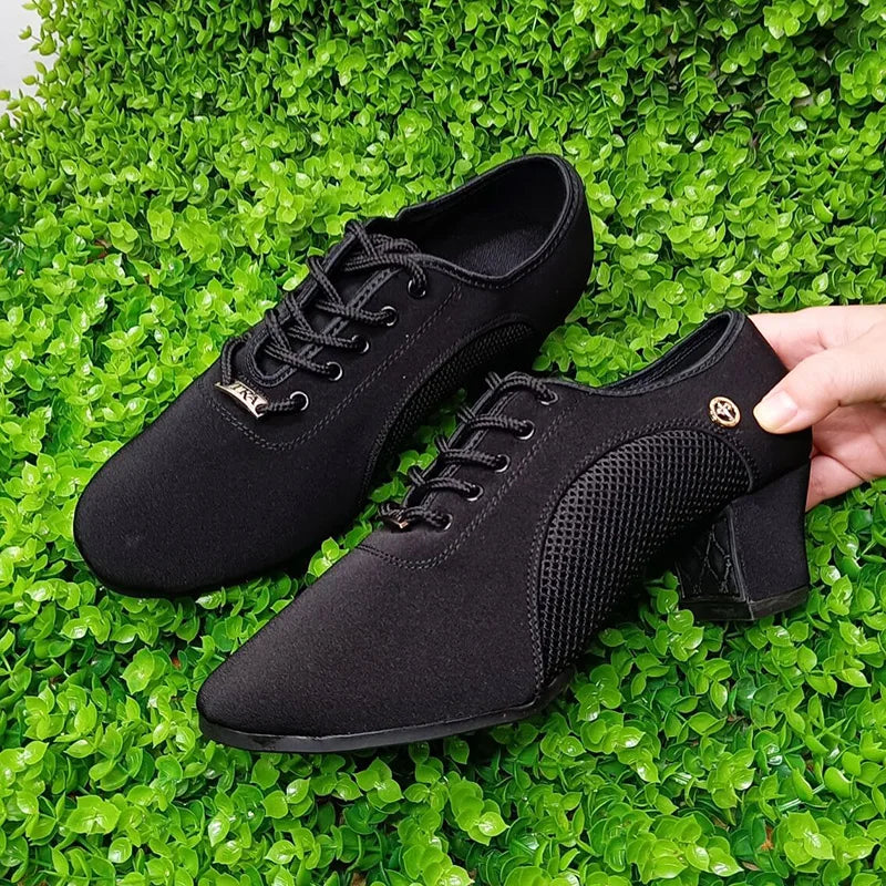 breathable shoes women dance shoes lace up heels women ballroom latin dance shoes big size 34-42 5cm Heels