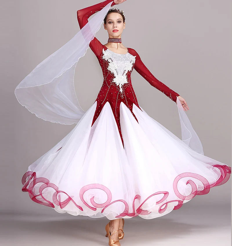 Standard Ballroom Dancing Dresses Adult New Style 5 Color Waltz Skirt High Quality Women Ballroom Competition Dance Dress