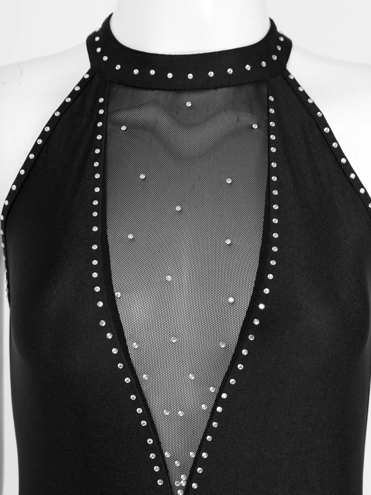 Elegant White Halter Bodysuit with Sheer Mesh Insert and Flowing Cape – Bridal Couture, Resort Wear, Photogenic Runway Gown