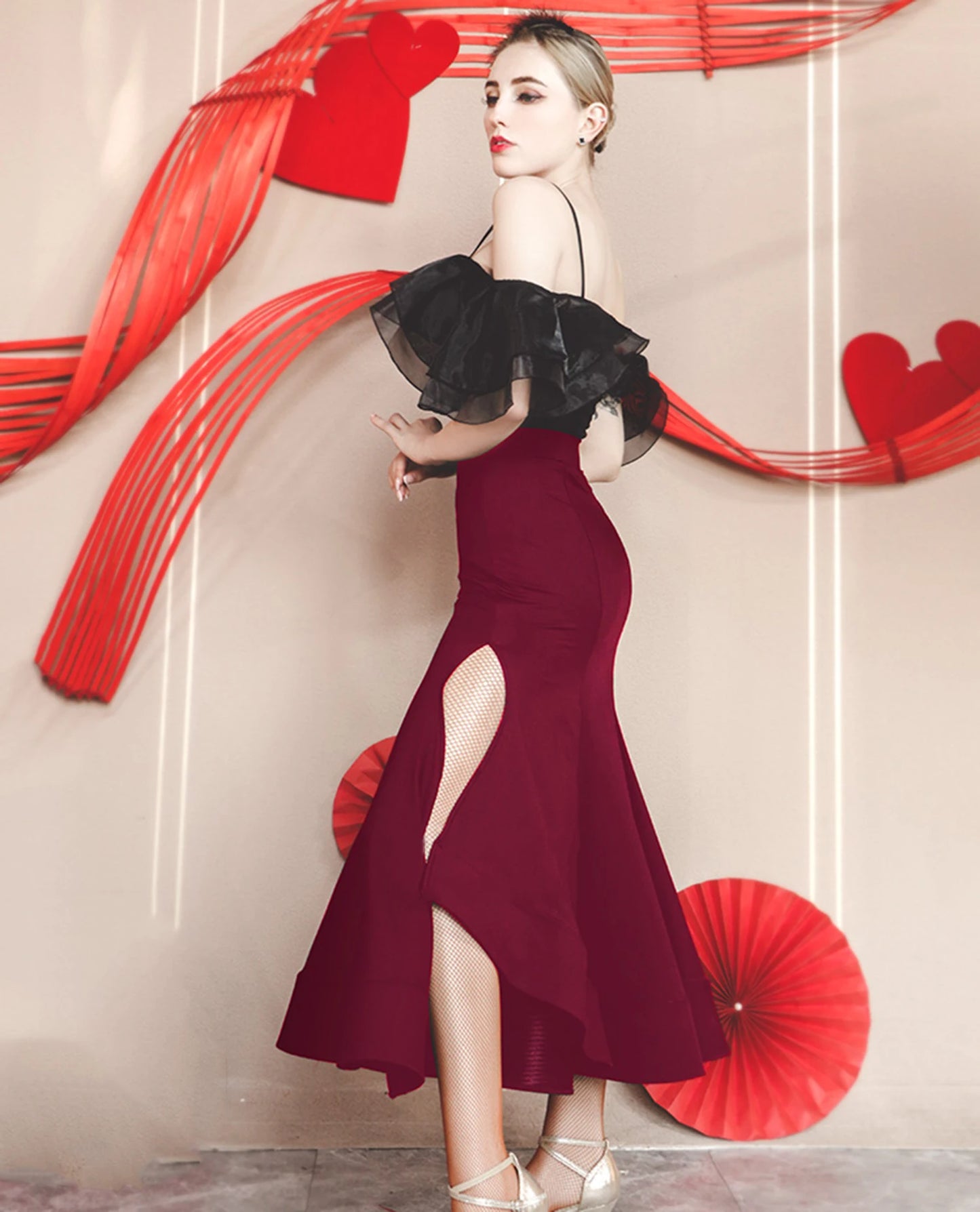 2024 Ballroom Skirt for Women Waltz Dance Wear Stage Modern Skirts Clothing for Girls Chic Elegant Party Dresses Samba 1485