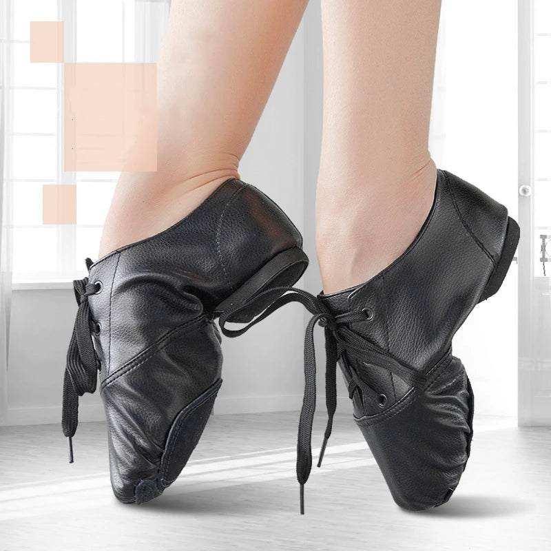 Dynadans PU Low Cut Men's Jazz Dance Shoes Female Adult Training Soft Soled Shoes Yoga Ballet Children's Dance Shoes