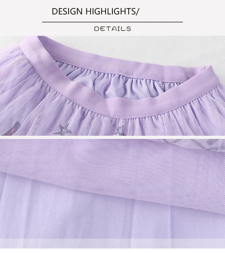 TFETTERS Pink Tulle Skirt Women Casual Graffiti Print Pleated Midi Skirt 2025 Spring and Summer Korean Fashion Women Clothing