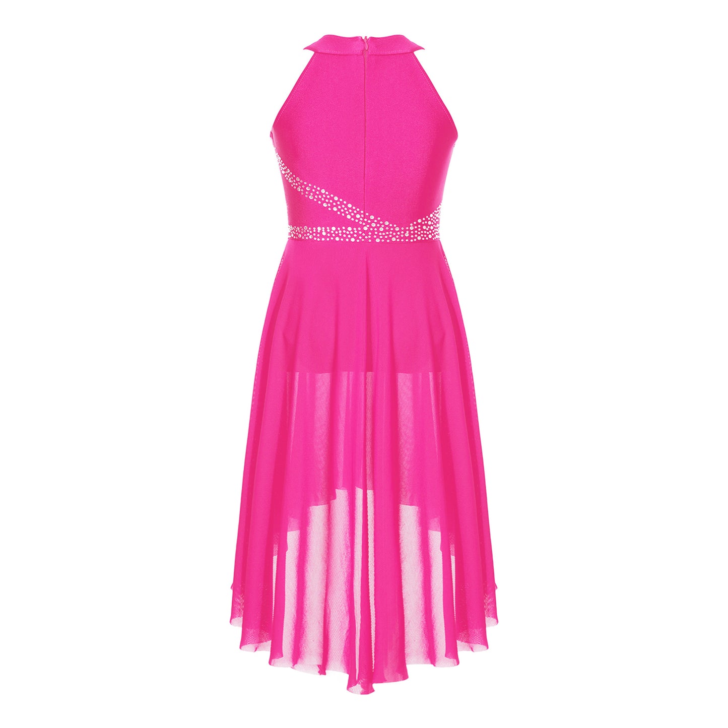 Kids Girls Rhythmic Gymnastics Ballet Lyrical Latin Dance Costume Rhinestone Ruched Leotard Waltz Tango Ballet Jersey Dresses