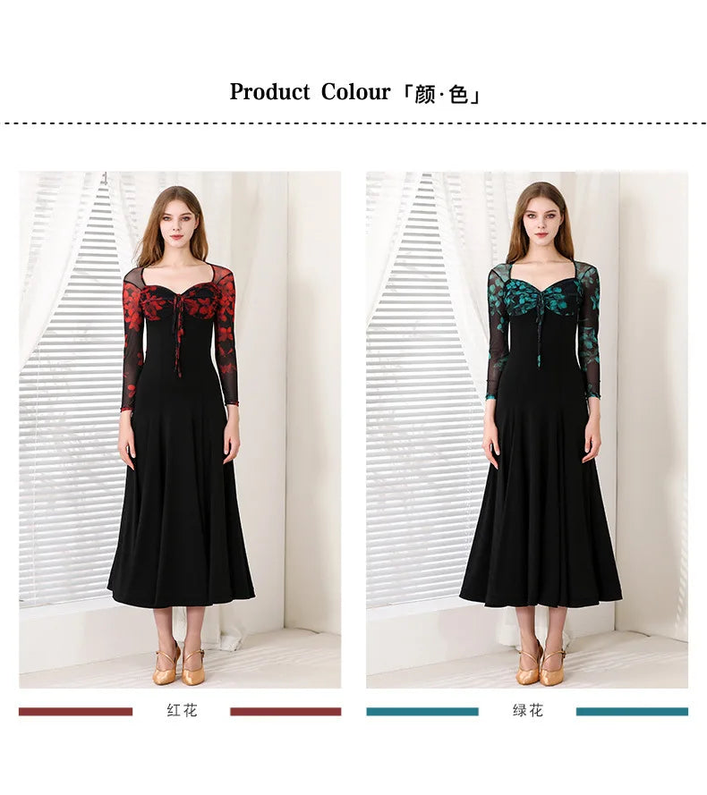 Customized Modern Dance Dress National Standard Dance Dress Social Waltz Grand Swing Skirt Ballroom Dance Competition Dresses