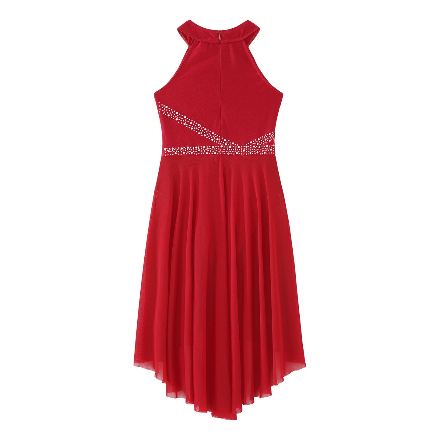 Kids Girls Rhythmic Gymnastics Ballet Lyrical Latin Dance Costume Rhinestone Ruched Leotard Waltz Tango Ballet Jersey Dresses