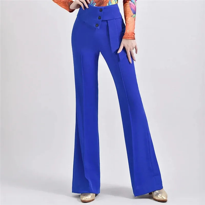 Wide-Leg Women Pants High Waist Latin Dance National Standard Dance Modern Dance Samba Acrobatics Square Dance Social Dance