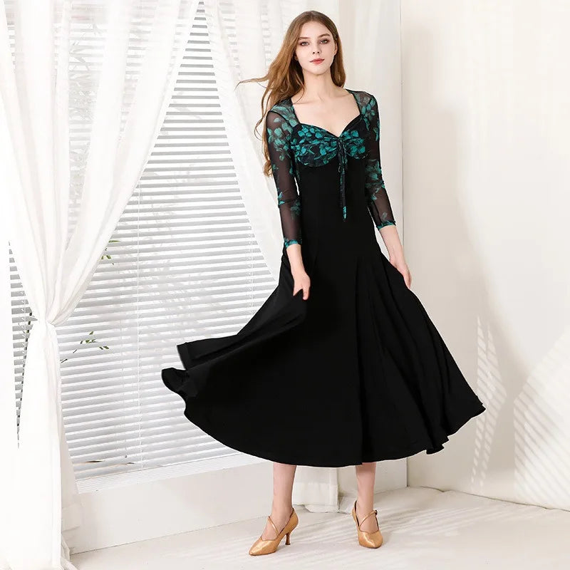 Customized Modern Dance Dress National Standard Dance Dress Social Waltz Grand Swing Skirt Ballroom Dance Competition Dresses