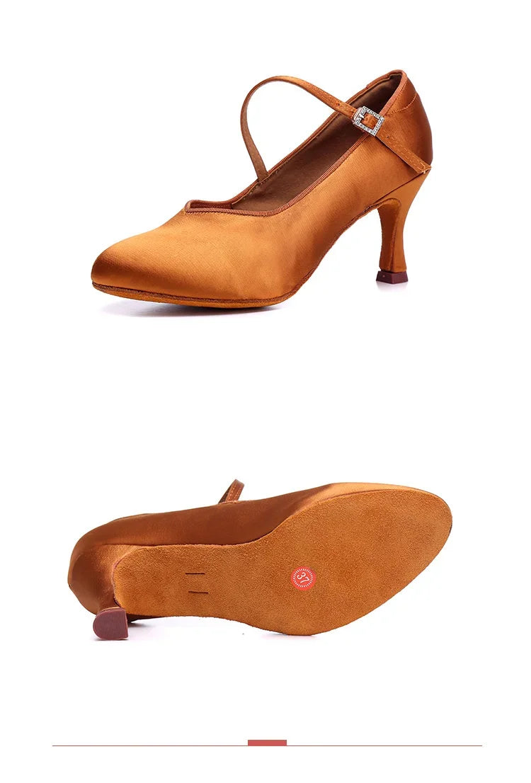 Adult High-heeled Modern Dancing Shoes Professional National Standard Dance Practice Shoes Women Waltz Dancing Shoes Flamenco