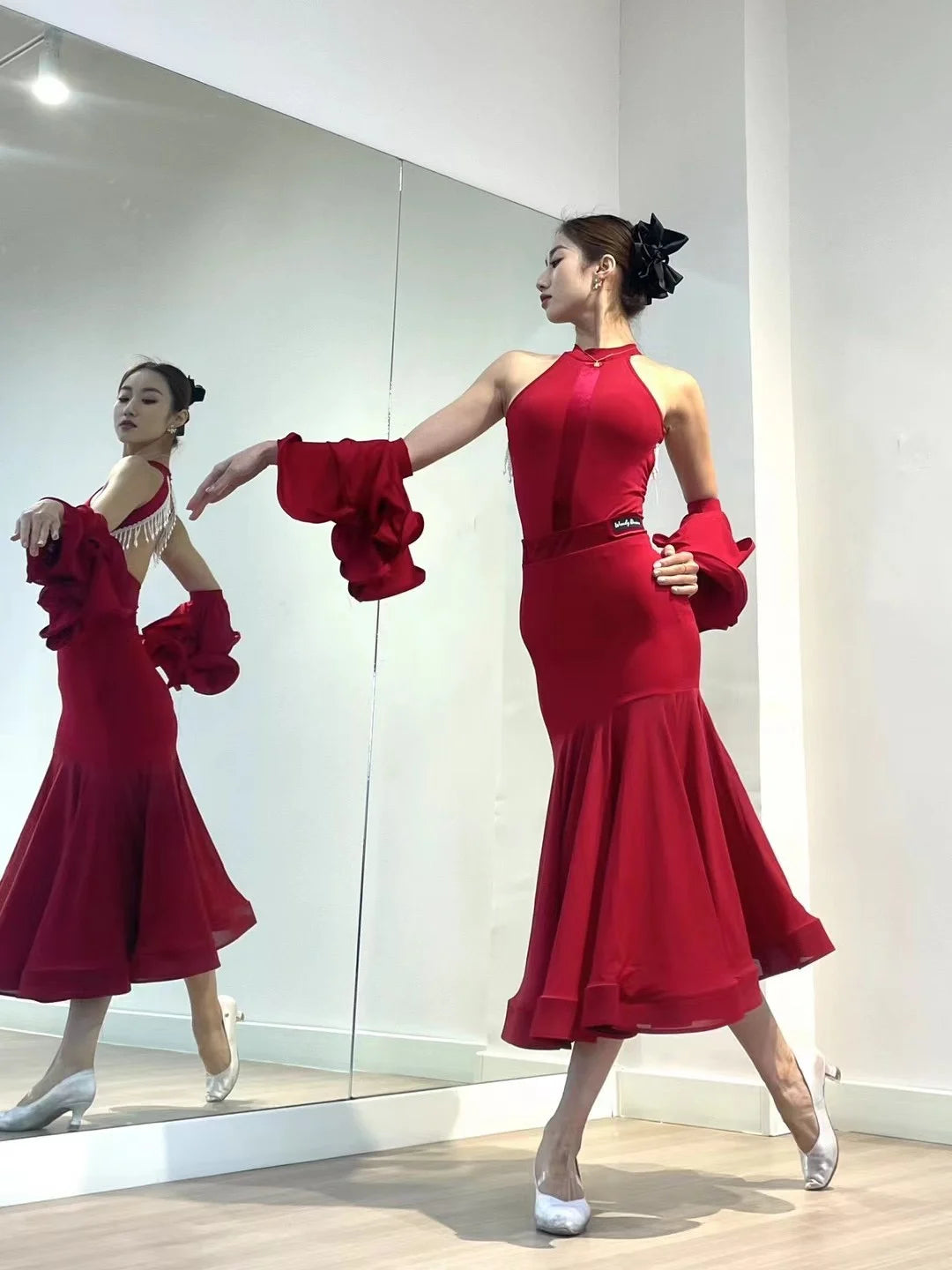 2024 Ballroom Dance Dress For Women Sexy Backless Big Swing Skirts Suit Adult Waltz Modern Dance Performance Clothing DQS15600