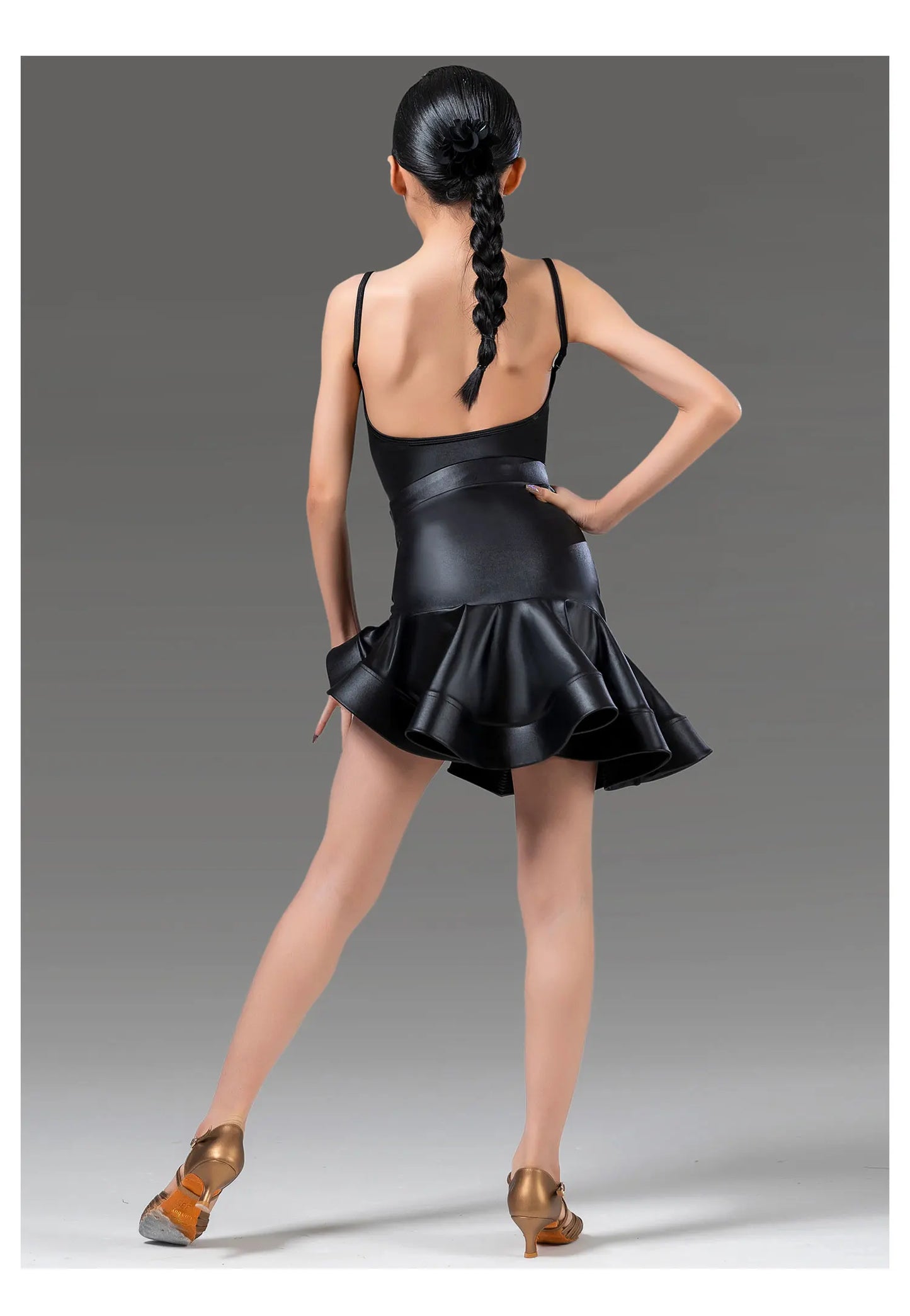 New Children'S Latin Dance Practice Suit Girl's Latin Dance Performance Suspender Skirt Ballroom Practice Dancing Dress VBH103