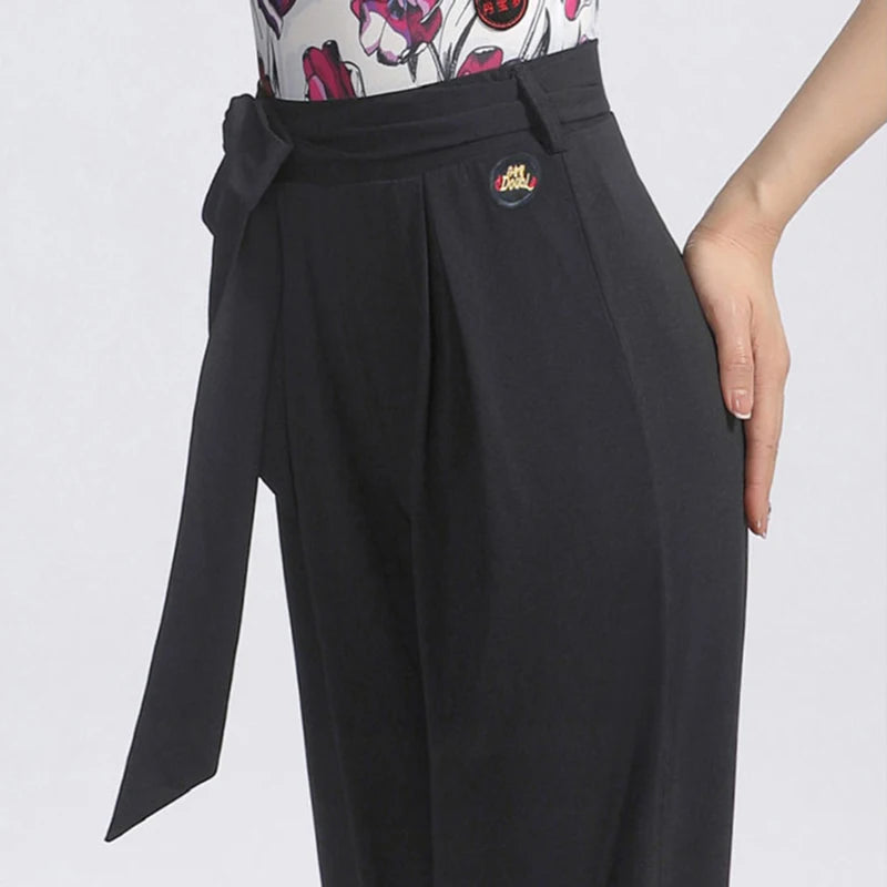 2025New Latin Dance Pants Women Performance National Standard Waltz Trousers Ladies Black Modern Ballroom Dancewear Costumes