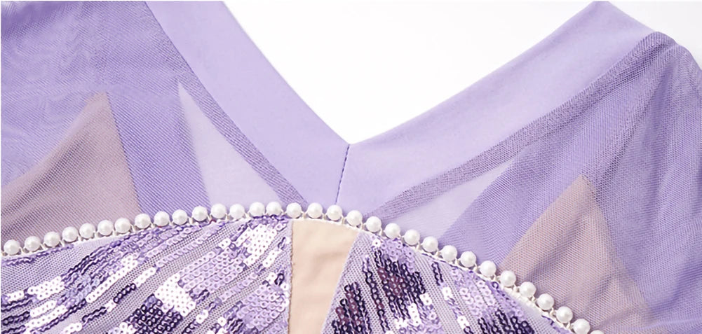 Stage Costume Streamers Standard Dance Dresses Competition Waltz Ballroom Dress for Competition Elegant Purple Long Sleeves Red