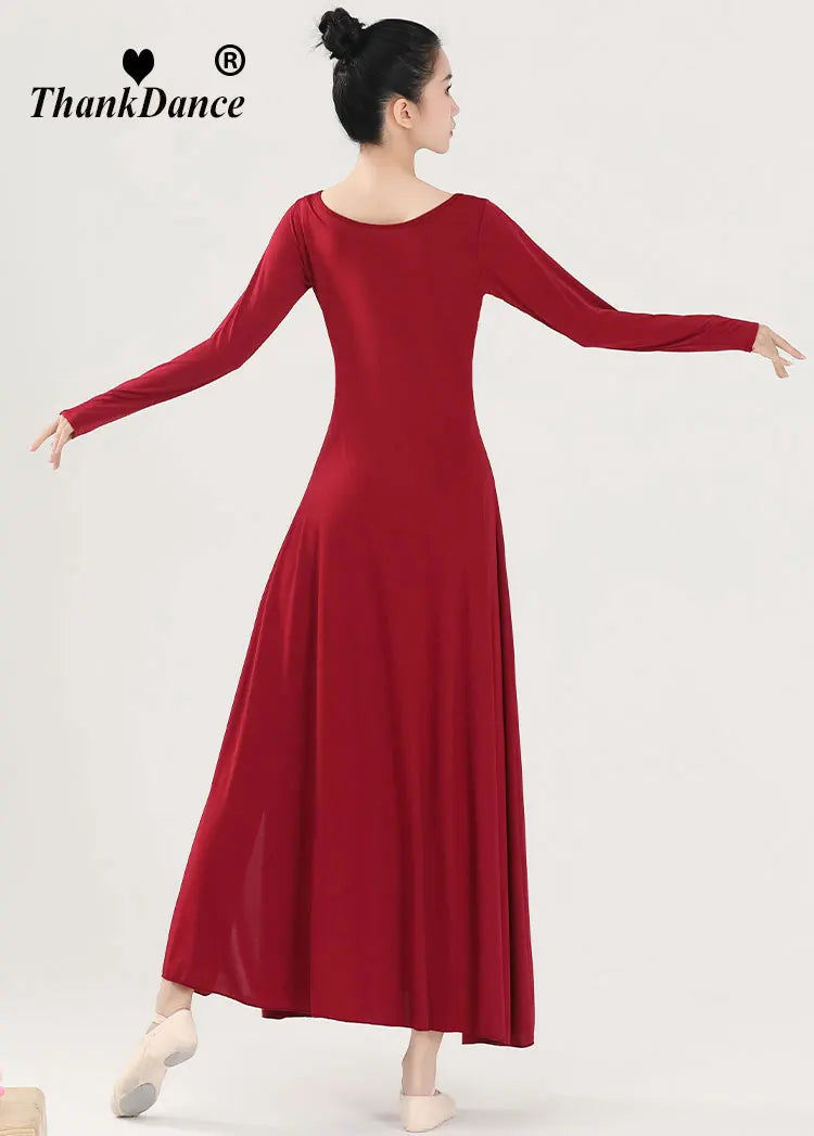 2023 Ballroom Waltz Modern Dance Dress Ballet Dance Competition Dresses Standard Ballet Red Dancing Clothes Long Tango Dress