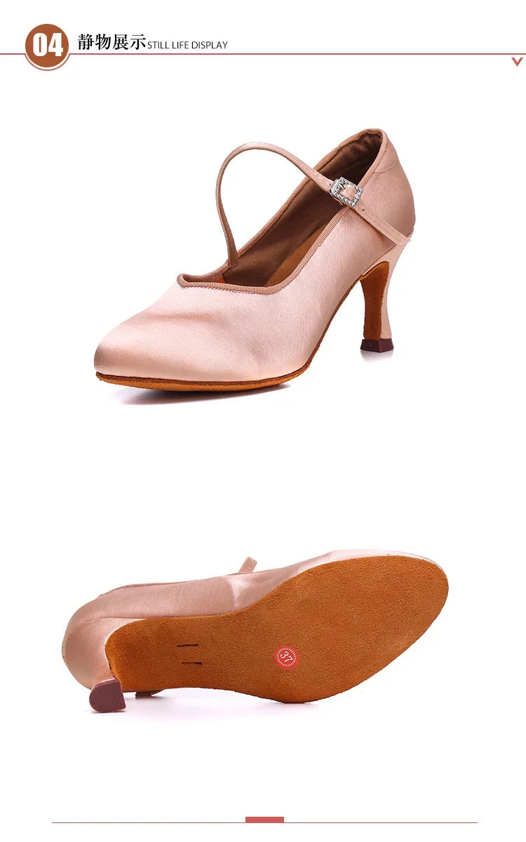 Adult High-heeled Modern Dancing Shoes Professional National Standard Dance Practice Shoes Women Waltz Dancing Shoes Flamenco