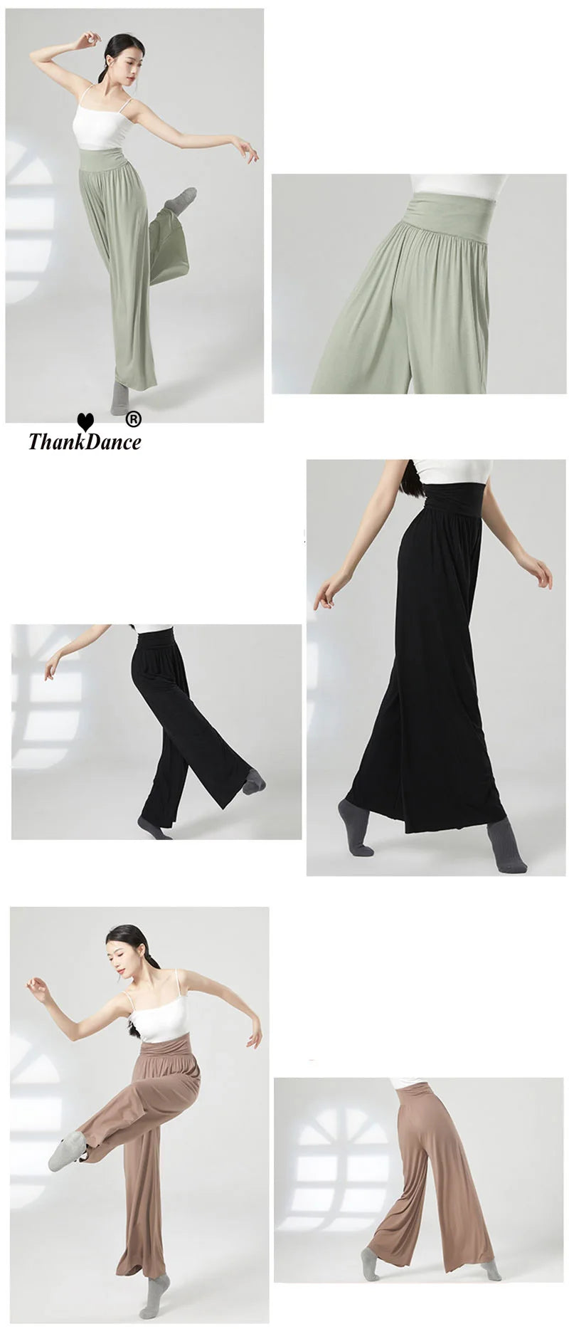Modern Dance Pant Women High Waist National Standard Dance Pants Latin Dance Loose Pants Training Pant Cha Cha Trousers
