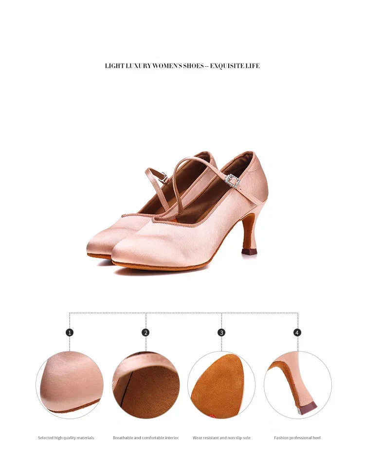 Adult High-heeled Modern Dancing Shoes Professional National Standard Dance Practice Shoes Women Waltz Dancing Shoes Flamenco