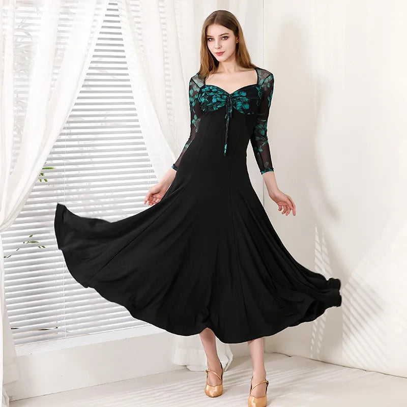 Customized Modern Dance Dress National Standard Dance Dress Social Waltz Grand Swing Skirt Ballroom Dance Competition Dresses
