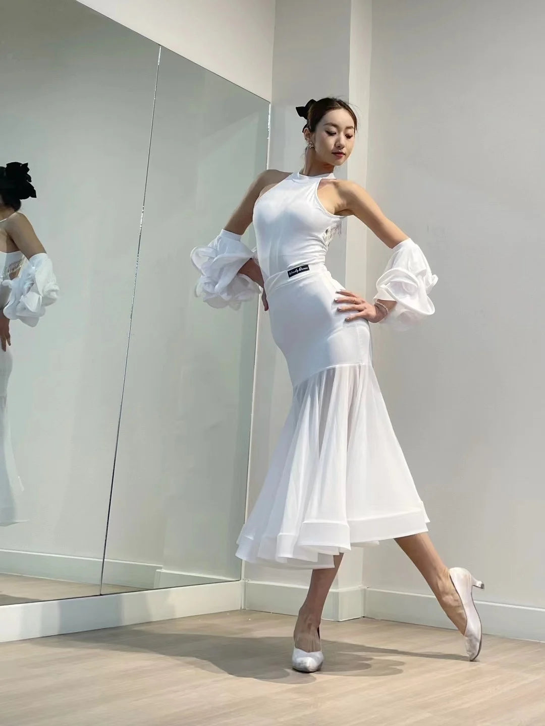 2024 Ballroom Dance Dress For Women Sexy Backless Big Swing Skirts Suit Adult Waltz Modern Dance Performance Clothing DQS15600