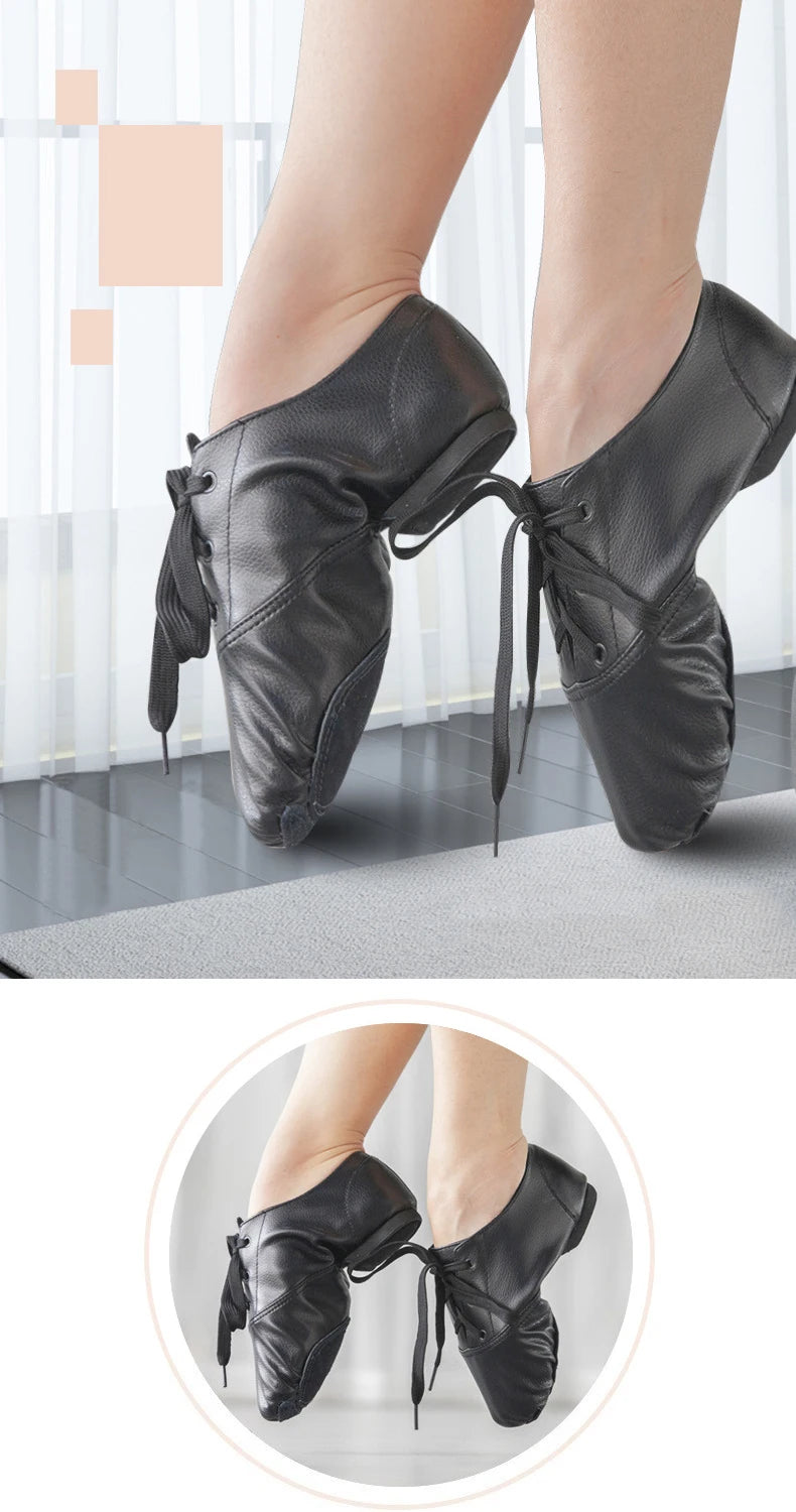 Dynadans PU Low Cut Men's Jazz Dance Shoes Female Adult Training Soft Soled Shoes Yoga Ballet Children's Dance Shoes