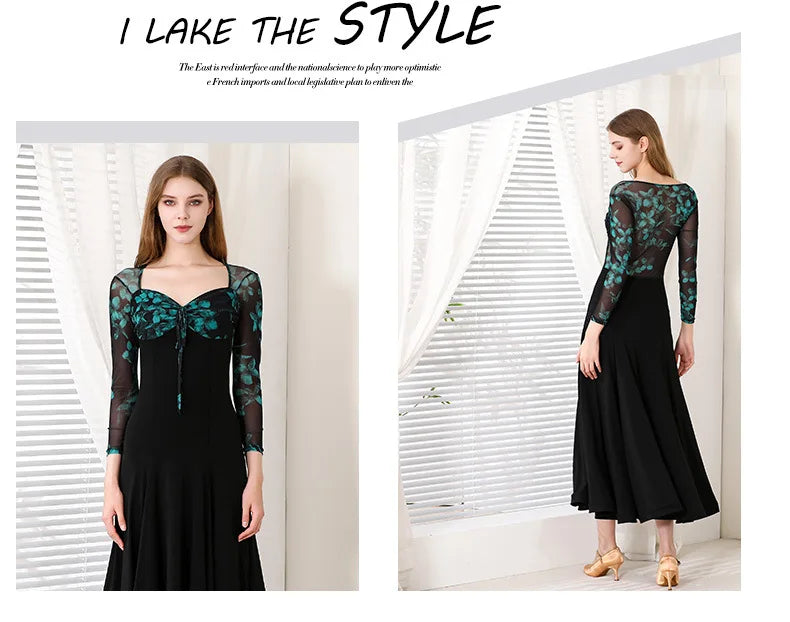 Customized Modern Dance Dress National Standard Dance Dress Social Waltz Grand Swing Skirt Ballroom Dance Competition Dresses