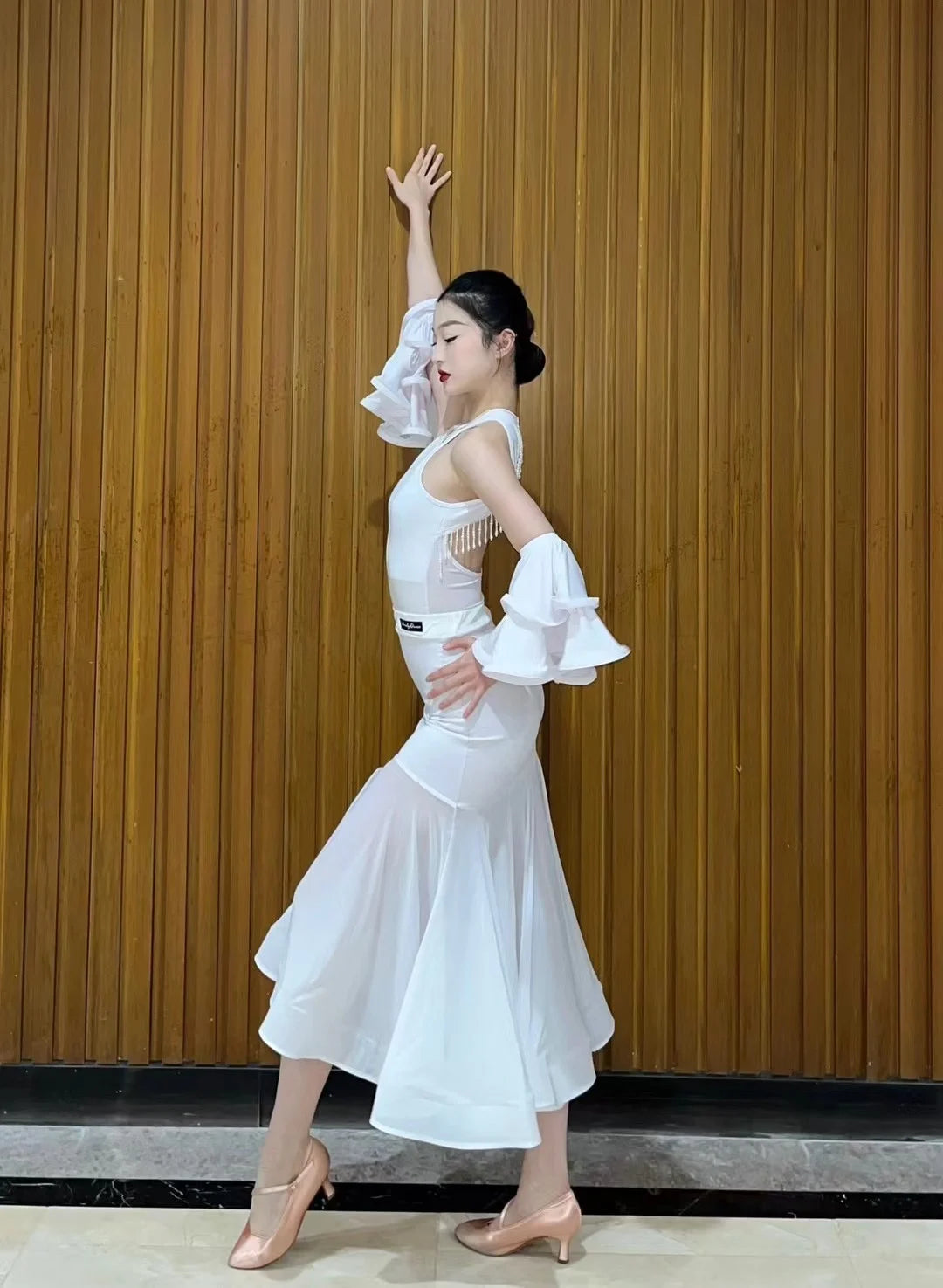 2024 Ballroom Dance Dress For Women Sexy Backless Big Swing Skirts Suit Adult Waltz Modern Dance Performance Clothing DQS15600