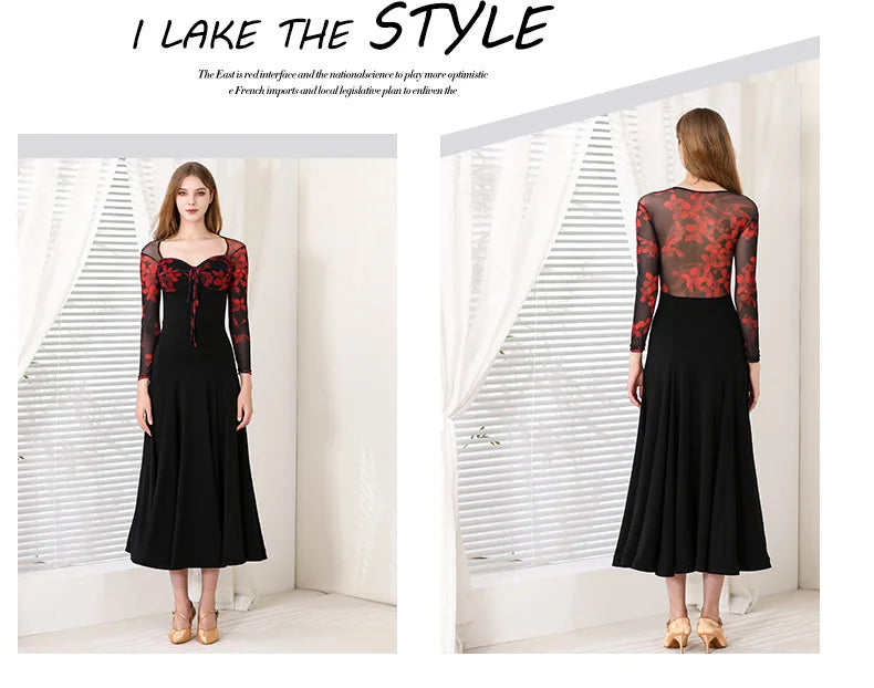 Customized Modern Dance Dress National Standard Dance Dress Social Waltz Grand Swing Skirt Ballroom Dance Competition Dresses