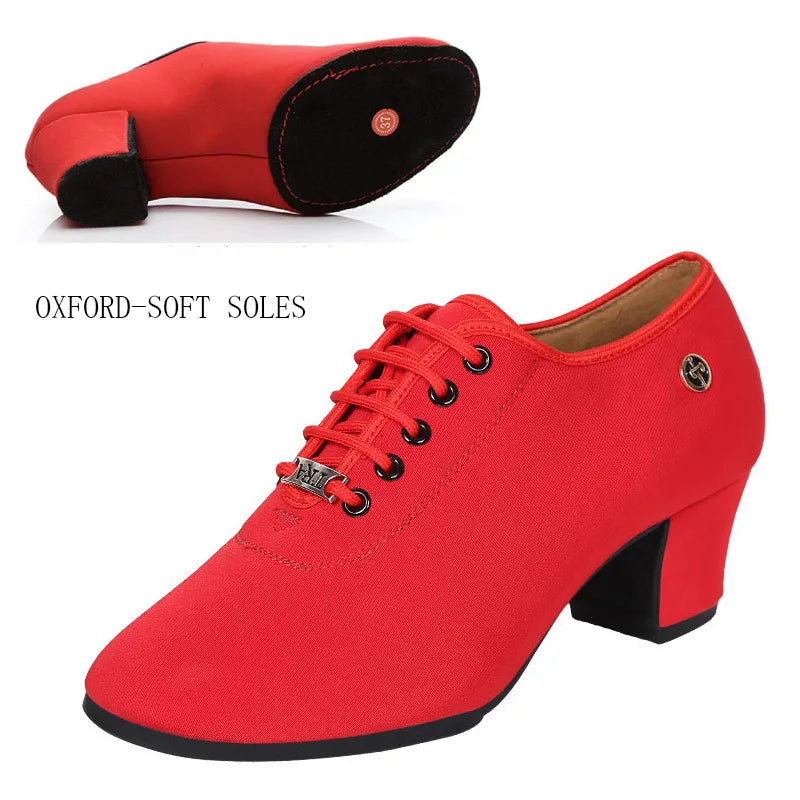breathable shoes women dance shoes lace up heels women ballroom latin dance shoes big size 34-42 5cm Heels