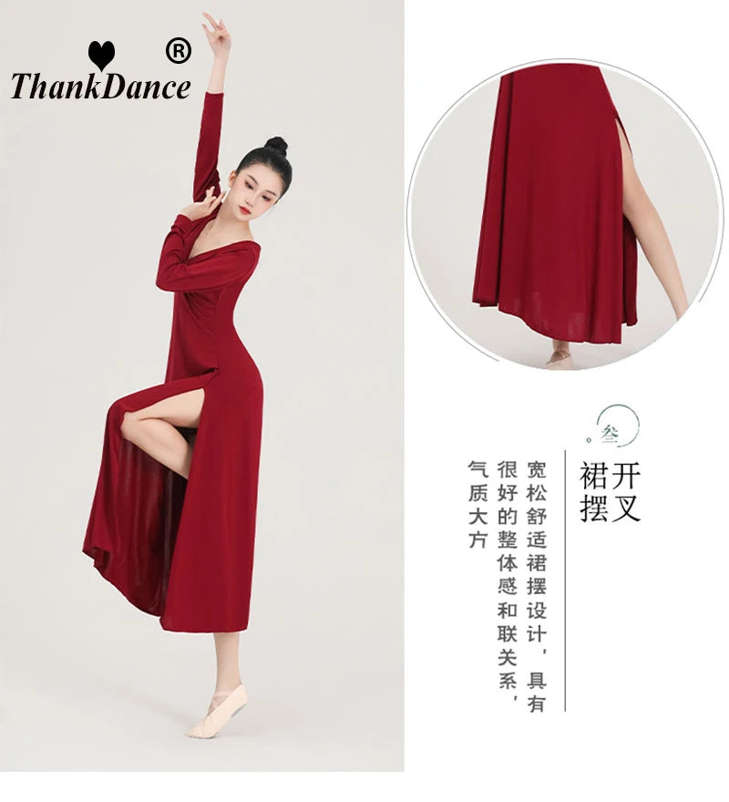 2023 Ballroom Waltz Modern Dance Dress Ballet Dance Competition Dresses Standard Ballet Red Dancing Clothes Long Tango Dress