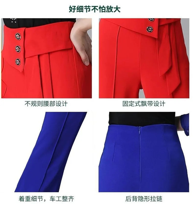 Wide-Leg Women Pants High Waist Latin Dance National Standard Dance Modern Dance Samba Acrobatics Square Dance Social Dance