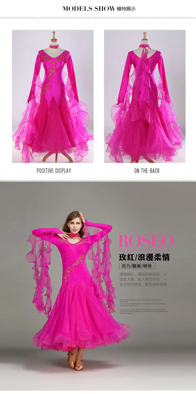 Customized Modern Dance Dress Performance National Standard Dance Dress Balloom Competition Dress for Women