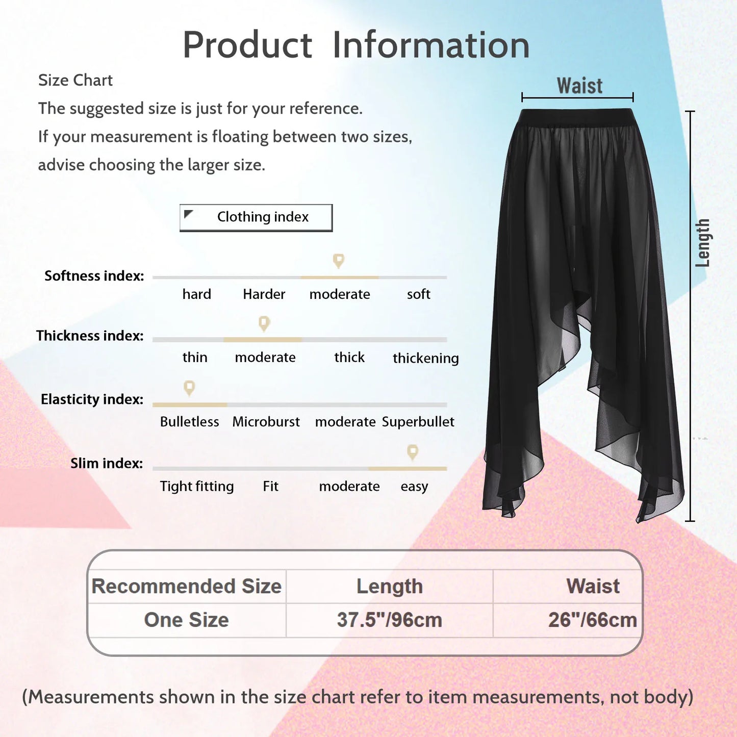 Women Adult Ballet Training Clothes Asymmetrical Sheer Chiffon Skirts Girls Middle Mesh Skirt Tulle Skirt Dance Stage Costume