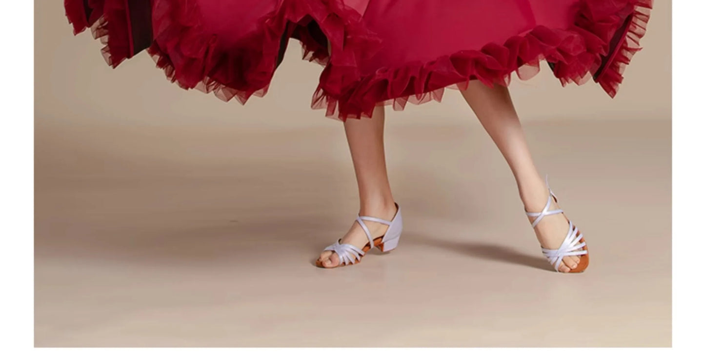 New Modern Dance Skirts National Standard Child Ballroom Dance Waltz Social Dance Long Dresses Competition Performance Costume