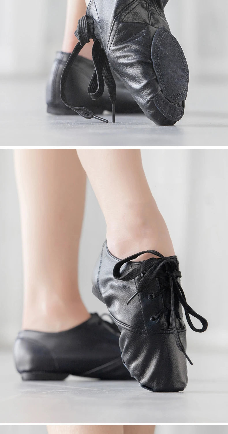 Dynadans PU Low Cut Men's Jazz Dance Shoes Female Adult Training Soft Soled Shoes Yoga Ballet Children's Dance Shoes