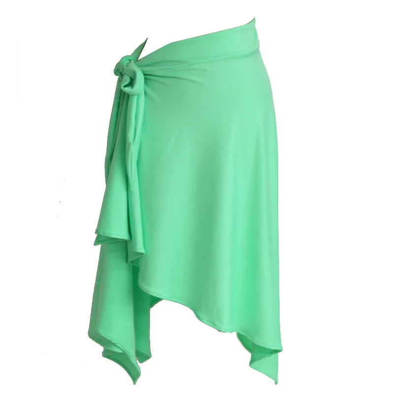 Women Modern Dance Skirt Ballroom Adult National Standard Social Dancewear Triangular Binder Lace-up Skirt Performance Costume